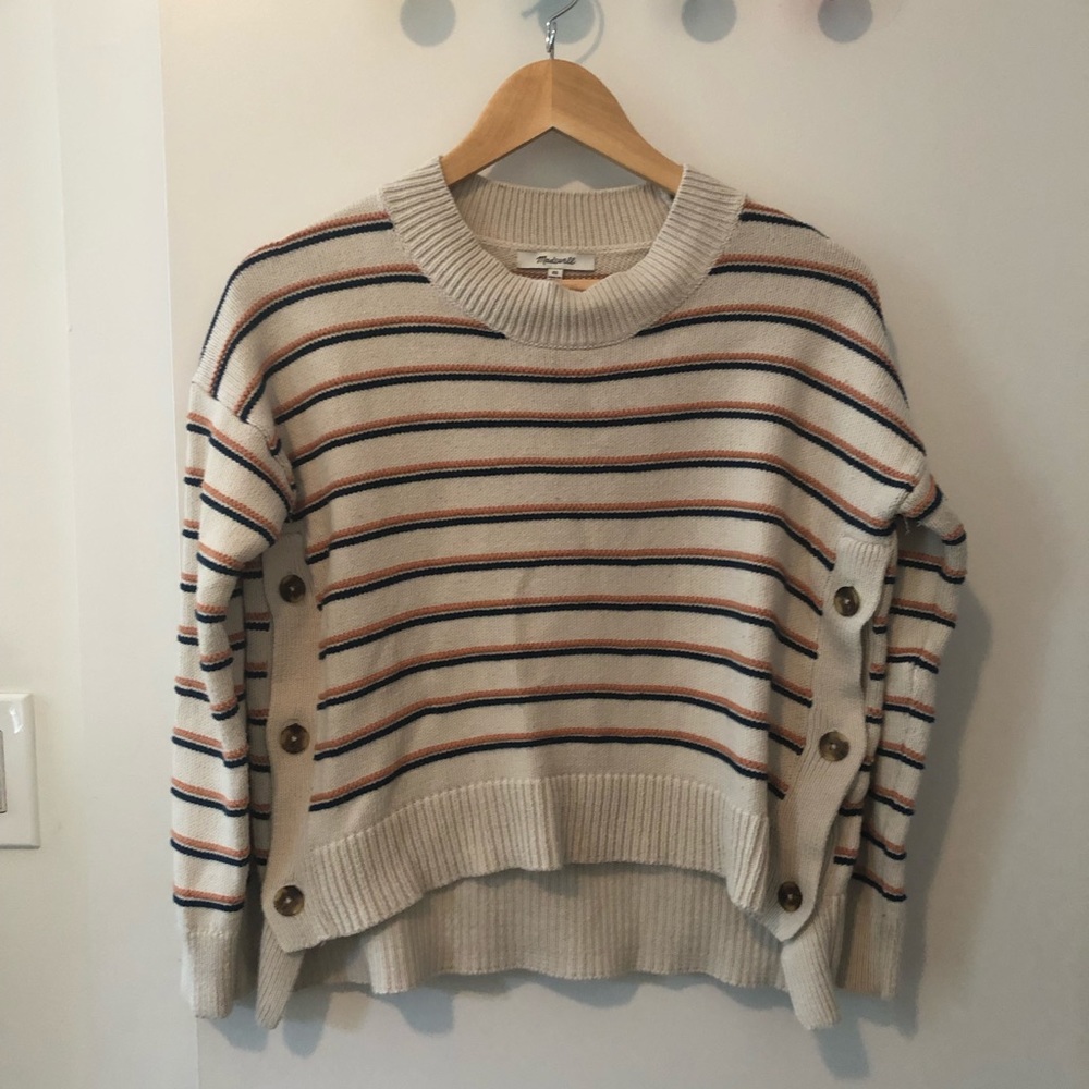 madewell brownstone side-button sweater